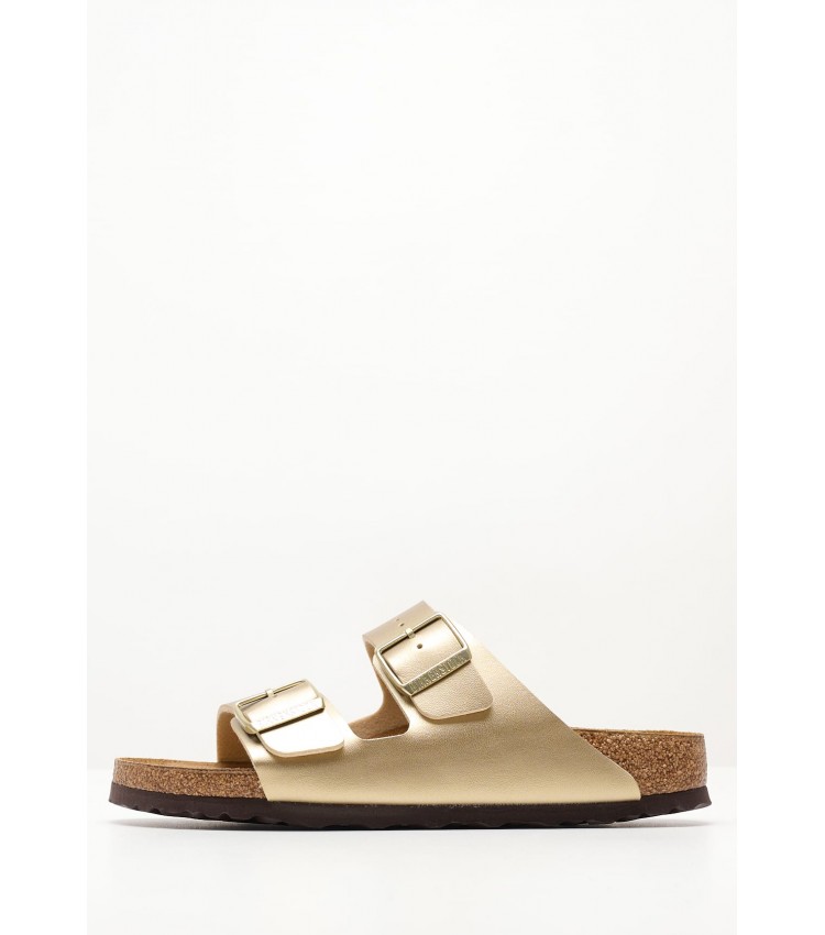 Γυναικεία Flats Arizona.Bf Χρυσό ECOleather Birkenstock