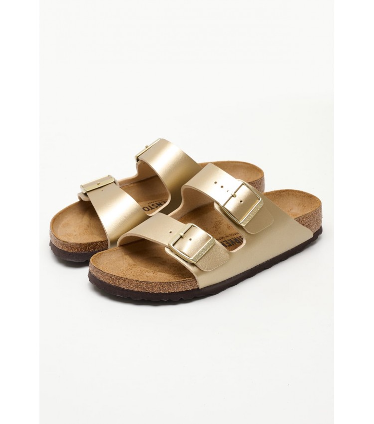 Γυναικεία Flats Arizona.Bf Χρυσό ECOleather Birkenstock