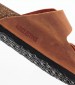 Γυναικεία Flats Arizona.Big Πορτοκαλί Δέρμα Λαδερό Birkenstock