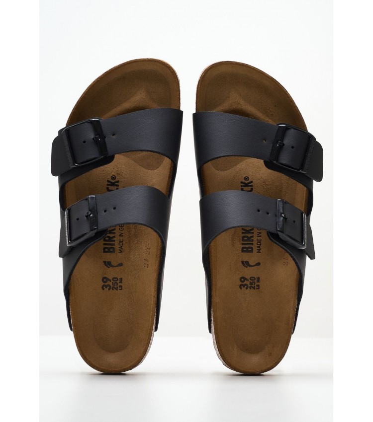 Γυναικεία Flats Arizona.Bs.N Μαύρο ECOleather Birkenstock