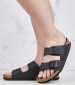 Γυναικεία Flats Arizona.Bs.N Μαύρο Δέρμα Καστόρι Birkenstock