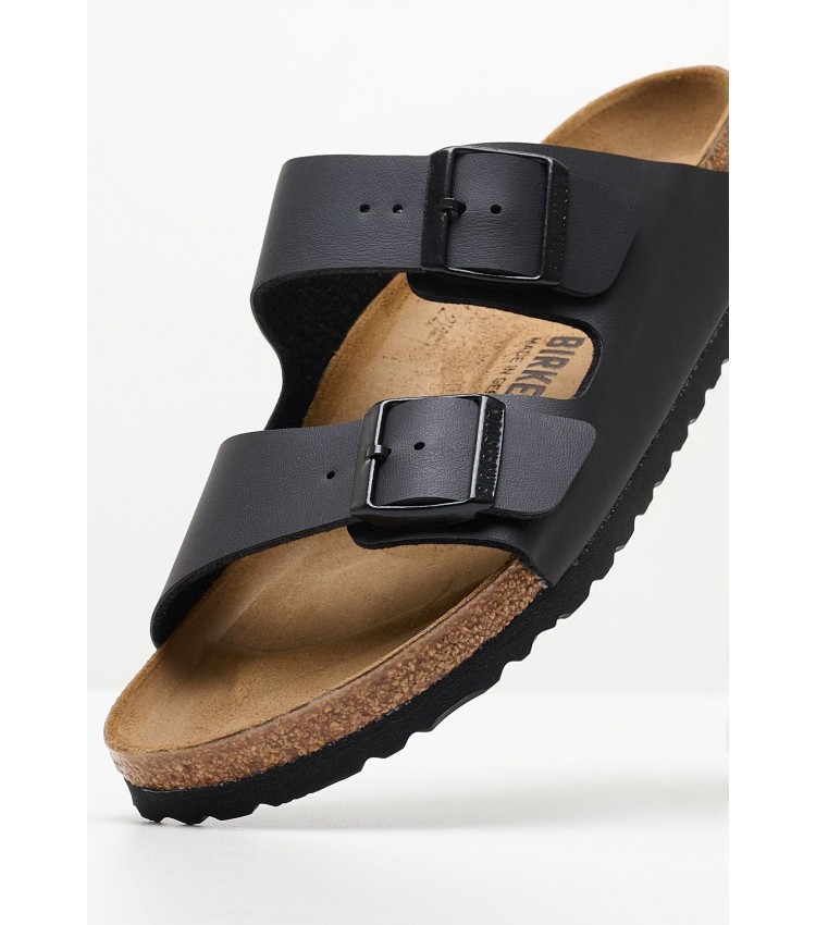 Γυναικεία Flats Arizona.Bs.N Μαύρο ECOleather Birkenstock