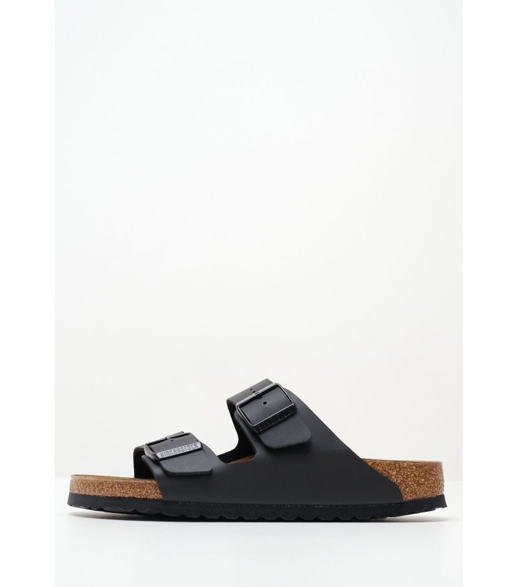 Γυναικεία Flats Arizona.Bs.N Μαύρο ECOleather Birkenstock