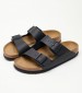 Γυναικεία Flats Arizona.Bs.N Μαύρο Δέρμα Καστόρι Birkenstock