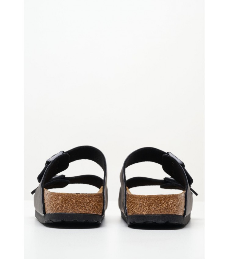 Γυναικεία Flats Arizona.Bs.N Μαύρο ECOleather Birkenstock