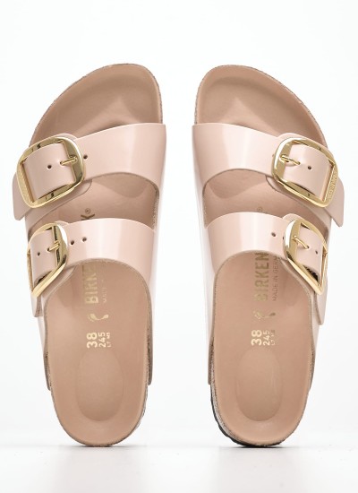 Γυναικεία Flats Gizeh.Big.Buckle Μαύρο Δέρμα Birkenstock