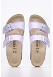 Γυναικεία Flats Arizona.Shiny Μωβ ECOleather Birkenstock