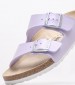 Γυναικεία Flats Arizona.Shiny Μωβ ECOleather Birkenstock