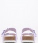 Γυναικεία Flats Arizona.Shiny Μωβ ECOleather Birkenstock