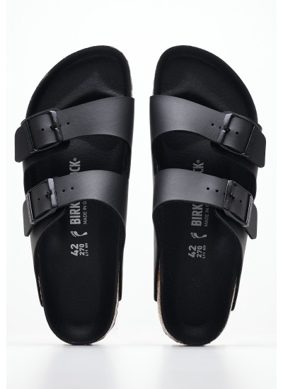 Men Flip Flops & Sandals Arizona.Trpls.Mn Black ECOleather Birkenstock