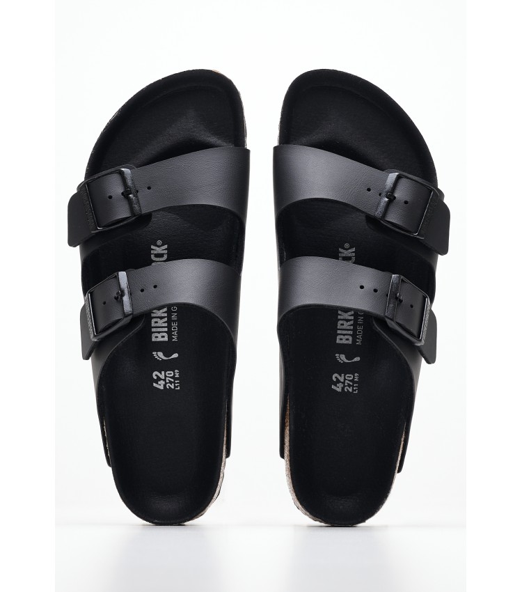 Men Flip Flops & Sandals Arizona.Trpls.Mn Black ECOleather Birkenstock