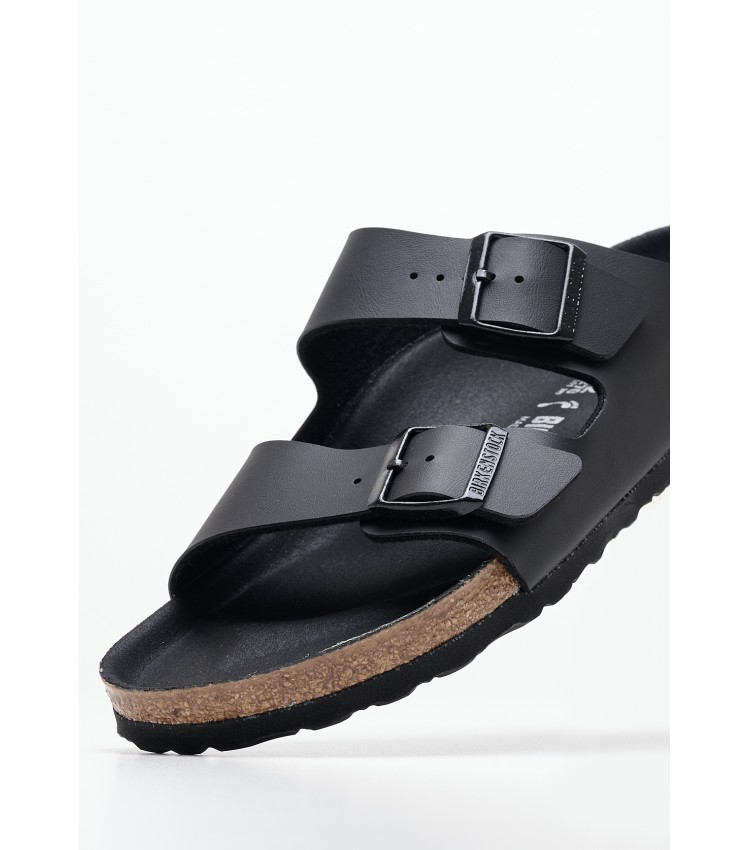 Men Flip Flops & Sandals Arizona.Trpls.Mn Black ECOleather Birkenstock