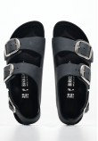 Γυναικεία Flats Buckle.Milano Μαύρο Δέρμα Λαδερό Birkenstock