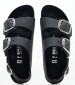 Γυναικεία Flats Buckle.Milano Μαύρο Δέρμα Λαδερό Birkenstock