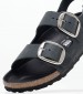 Γυναικεία Flats Buckle.Milano Μαύρο Δέρμα Λαδερό Birkenstock