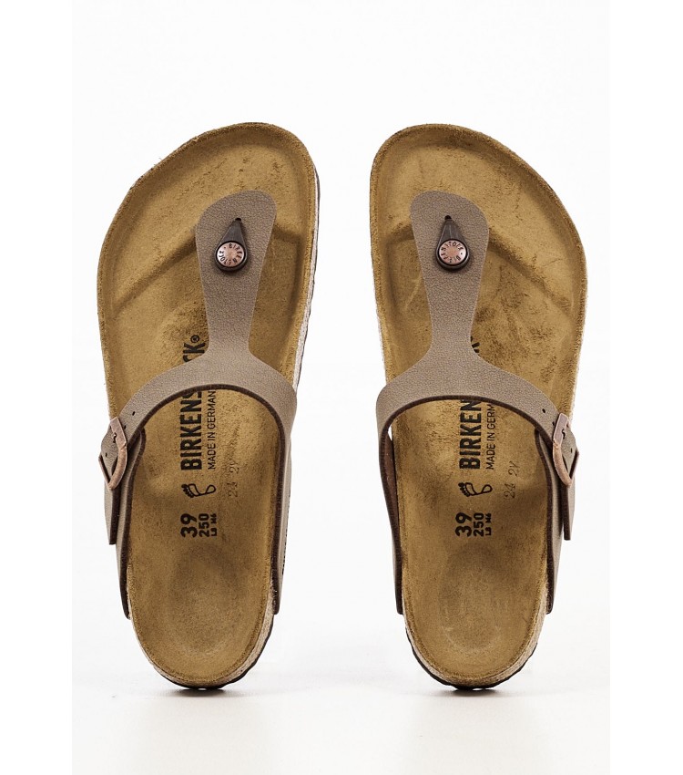 Γυναικεία Flats Gizeh.Bs.Nrw Καφέ ECOleather Birkenstock