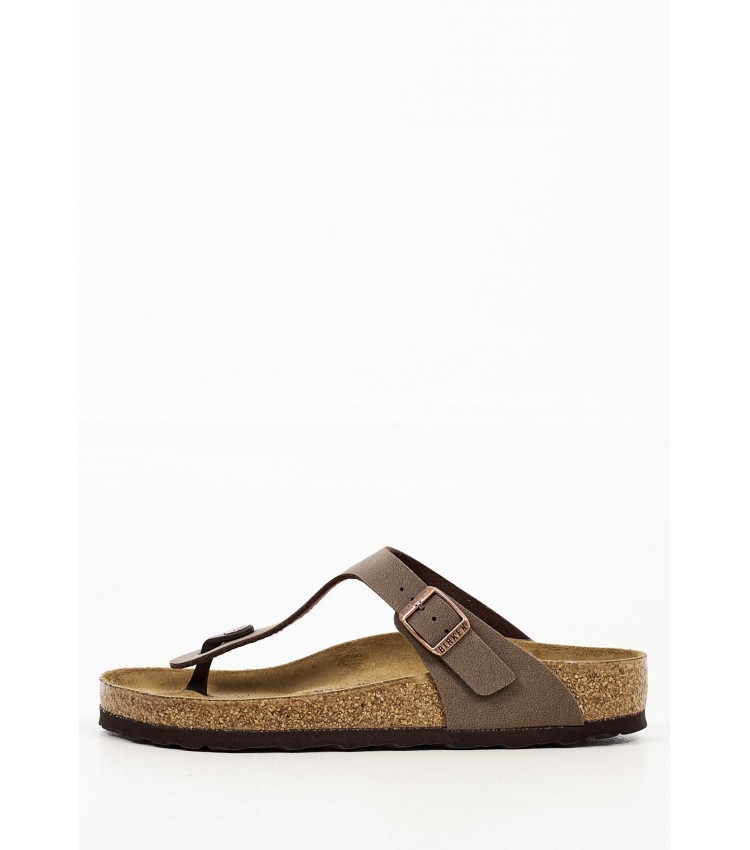 Γυναικεία Flats Gizeh.Bs.Nrw Καφέ ECOleather Birkenstock