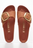 Γυναικεία Flats Madrid.Burnt Πορτοκαλί Δέρμα Λαδερό Birkenstock