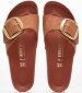 Γυναικεία Flats Madrid.Burnt Πορτοκαλί Δέρμα Λαδερό Birkenstock