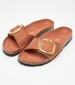 Γυναικεία Flats Madrid.Burnt Πορτοκαλί Δέρμα Λαδερό Birkenstock