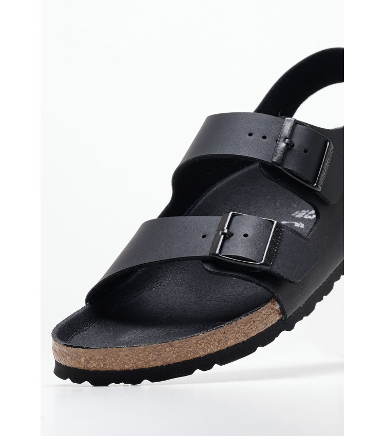 Ανδρικές Σαγιονάρες & Πέδιλα Milano.Bf Μαύρο ECOleather Birkenstock