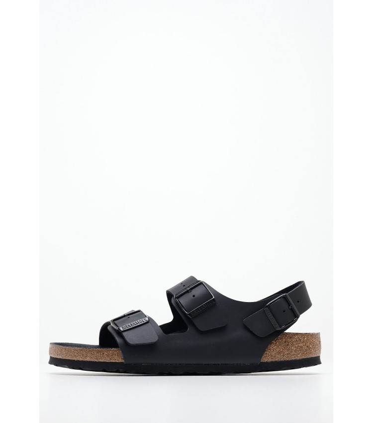 Ανδρικές Σαγιονάρες & Πέδιλα Milano.Bf Μαύρο ECOleather Birkenstock