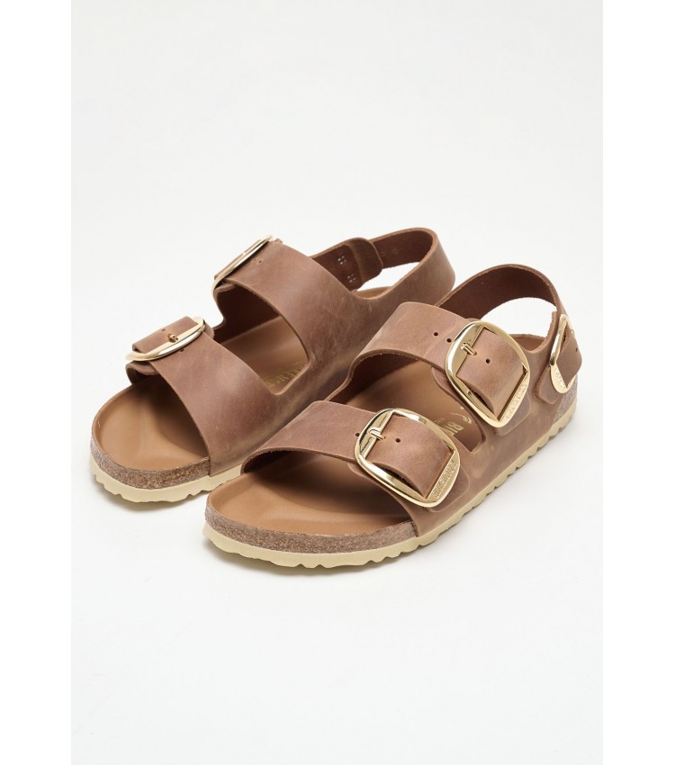 Γυναικεία Flats Milano.Hex Ταμπά Δέρμα Λαδερό Birkenstock