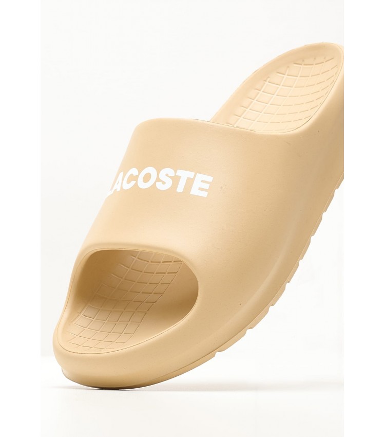 Women Flip Flops & Sandals Serve.Slide Beige Rubber Lacoste