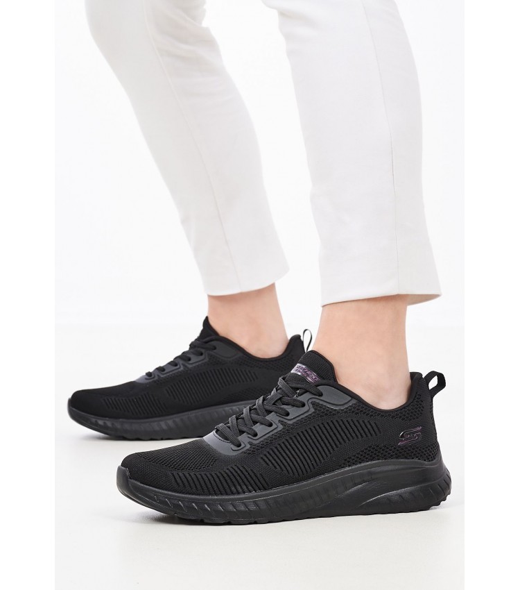 Γυναικεία Παπούτσια Casual 117209 Μαύρο Ύφασμα Skechers