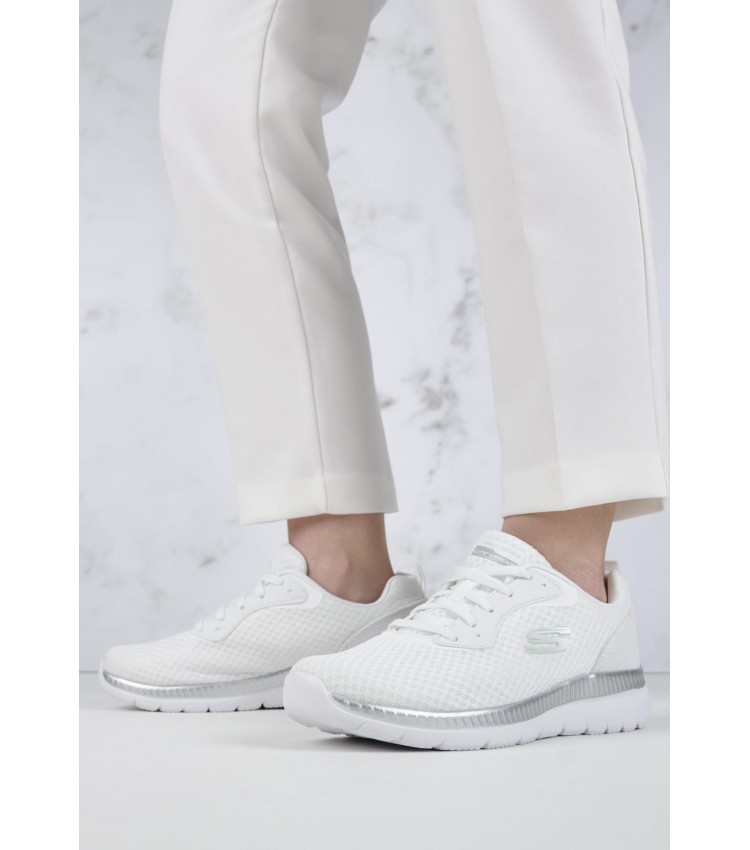 Women Casual Shoes 12606.G White Fabric Skechers