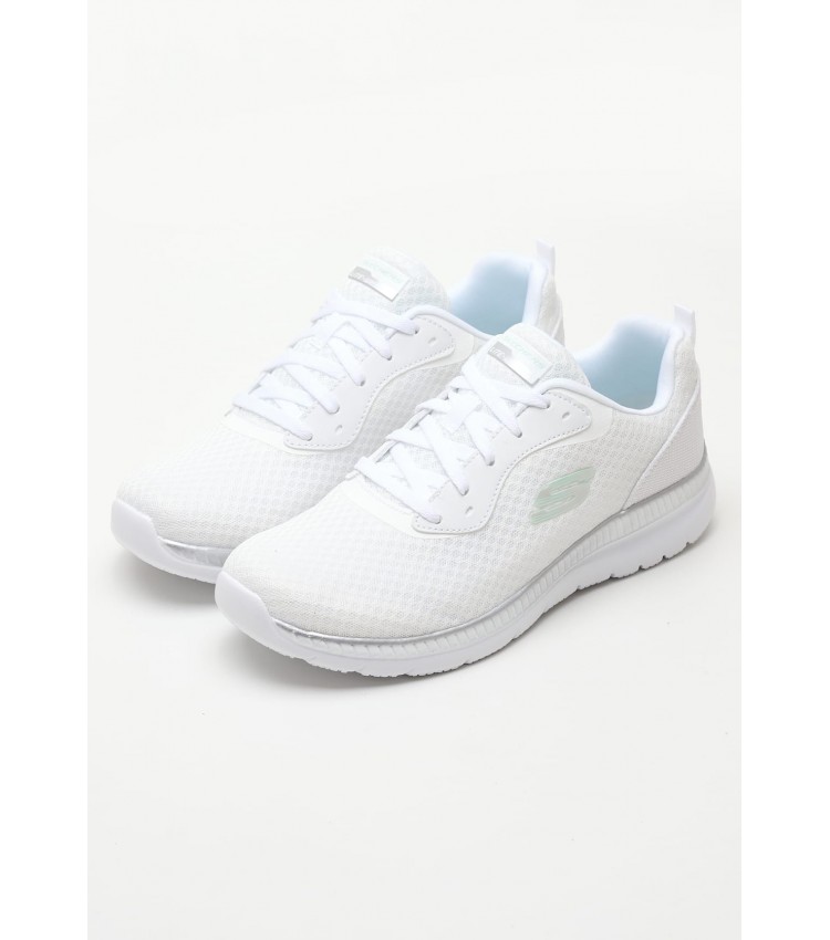 Women Casual Shoes 12606.G White Fabric Skechers