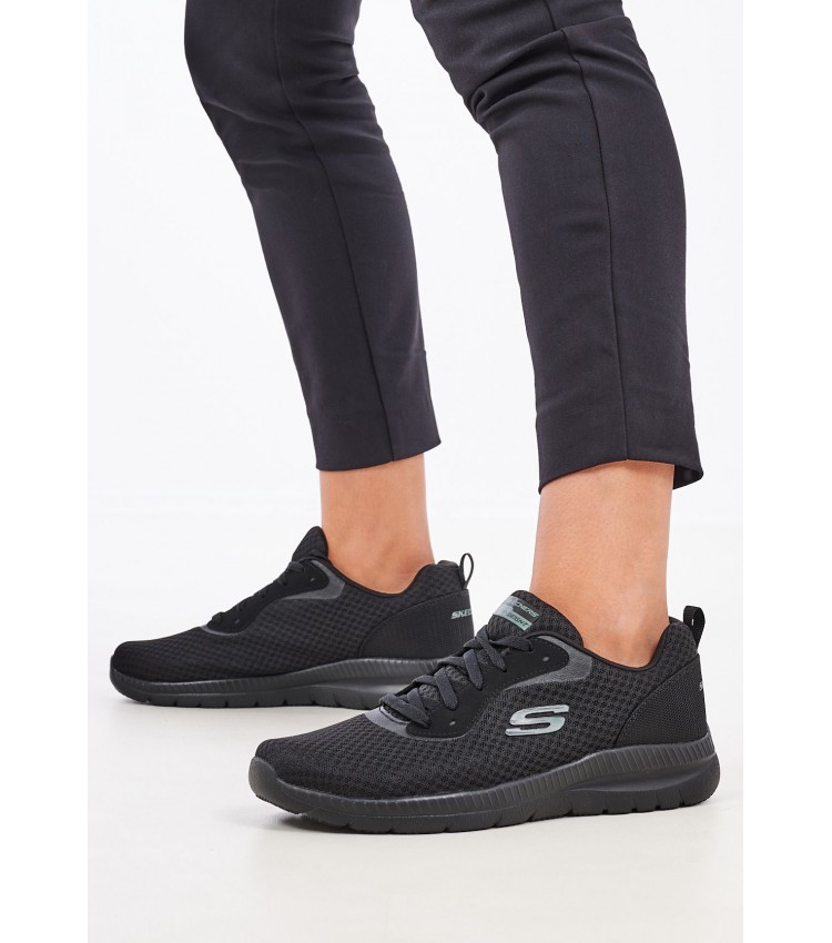 Women Casual Shoes 12606 Black Fabric Skechers