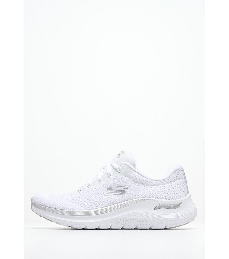 Women Casual Shoes 150067 White Fabric Skechers