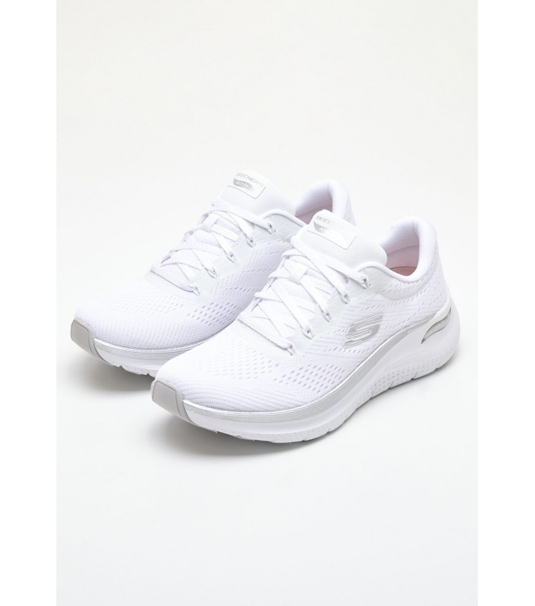 Women Casual Shoes 150067 White Fabric Skechers