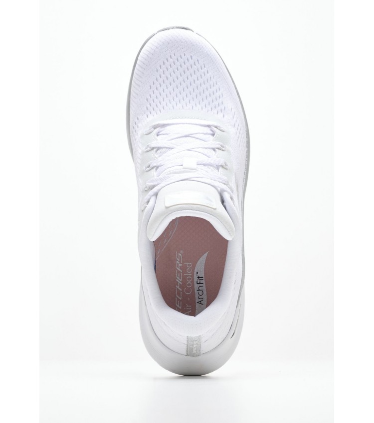 Women Casual Shoes 150067 White Fabric Skechers