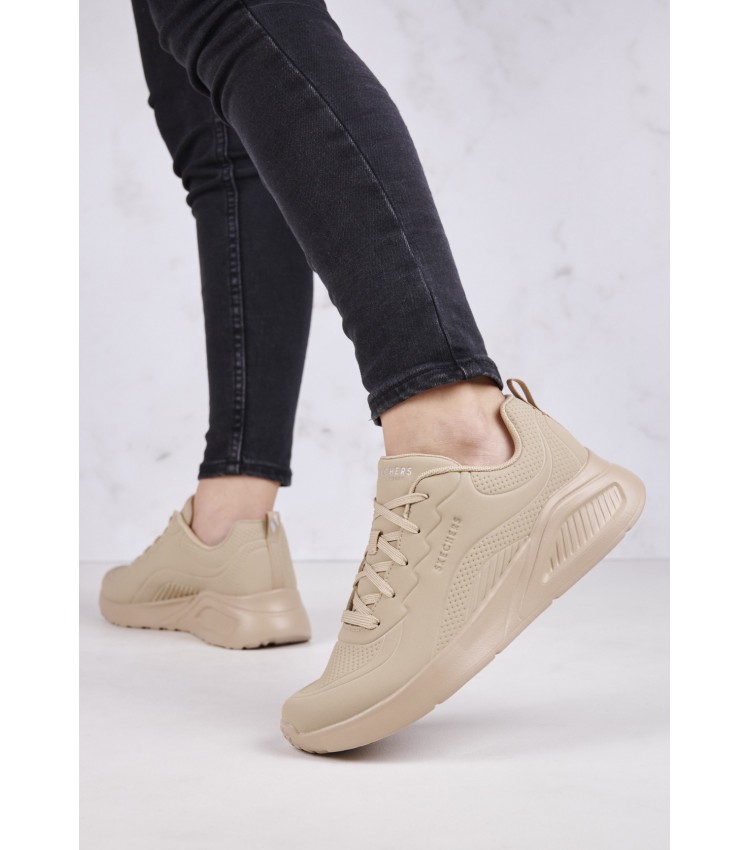 Γυναικεία Παπούτσια Casual 177288 Μπεζ ECOleather Skechers