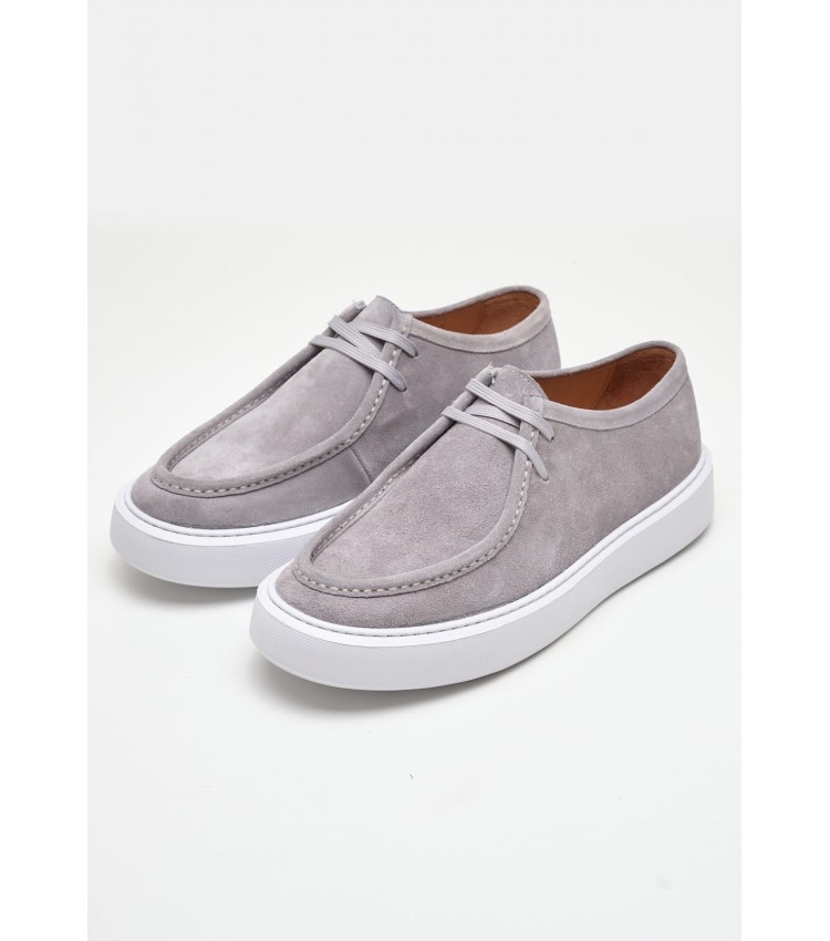 Men Moccasins 49401 Grey Buckskin Vice