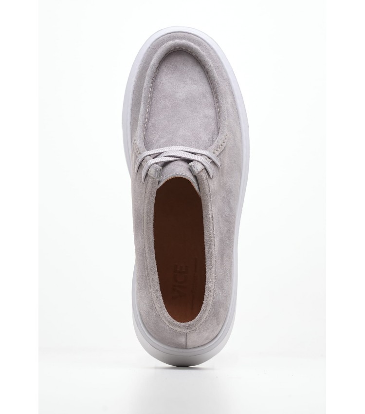 Men Moccasins 49401 Grey Buckskin Vice