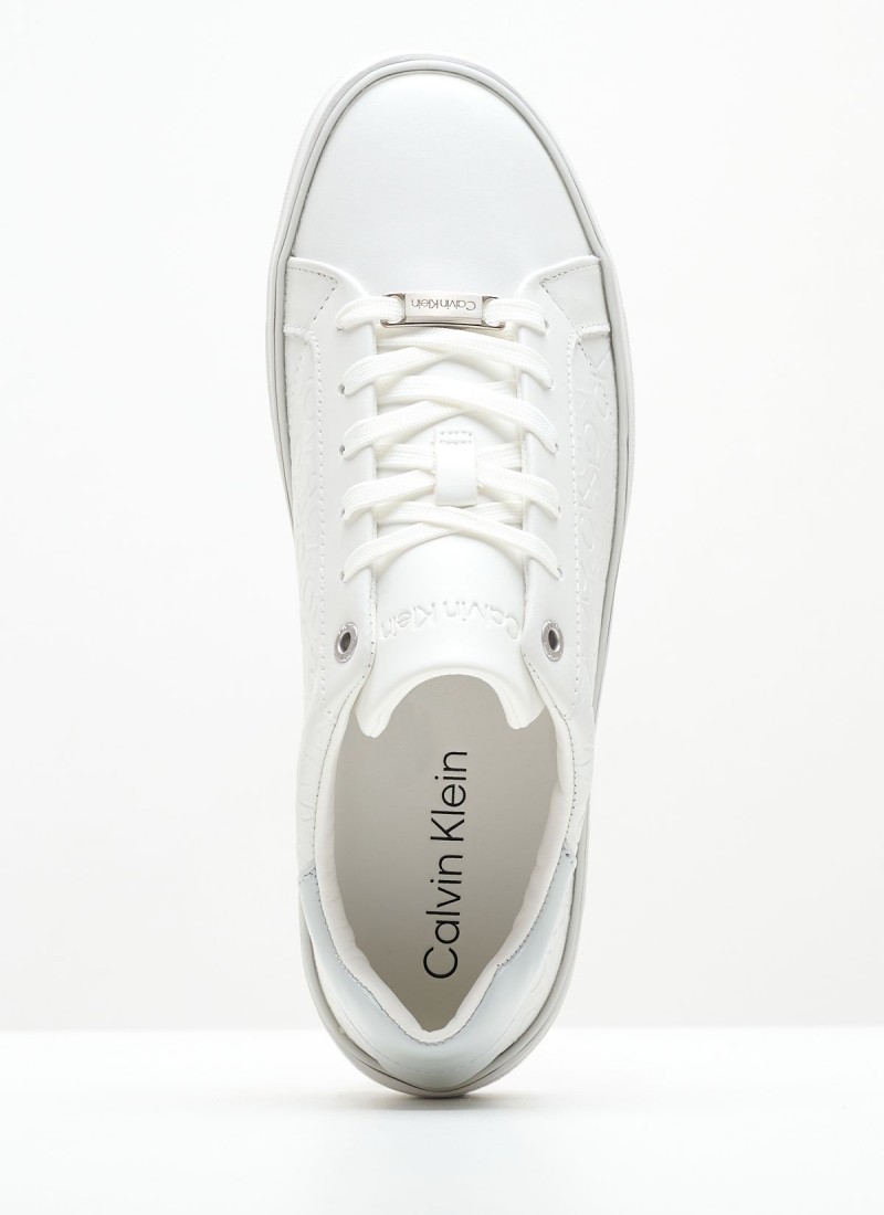 Calvin Klein Shoes Womens 9.5 Monna Casual Low Sneakers White Fabric Lace  Up