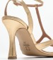 Women Sandals High Cindy Gold Leather Mortoglou