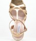 Women Sandals High Cindy Gold Leather Mortoglou