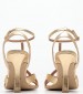 Women Sandals High Cindy Gold Leather Mortoglou