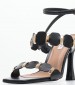 Women Sandals Dezzy Black Leather Mortoglou