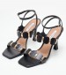 Women Sandals Dezzy Black Leather Mortoglou