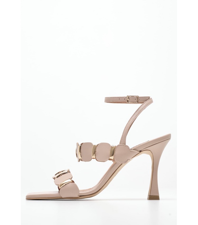 Women Sandals Dezzy Beige Leather Mortoglou