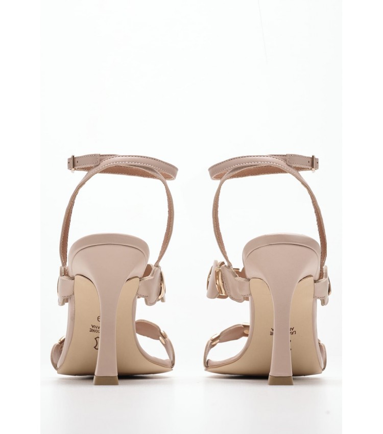 Women Sandals Dezzy Beige Leather Mortoglou