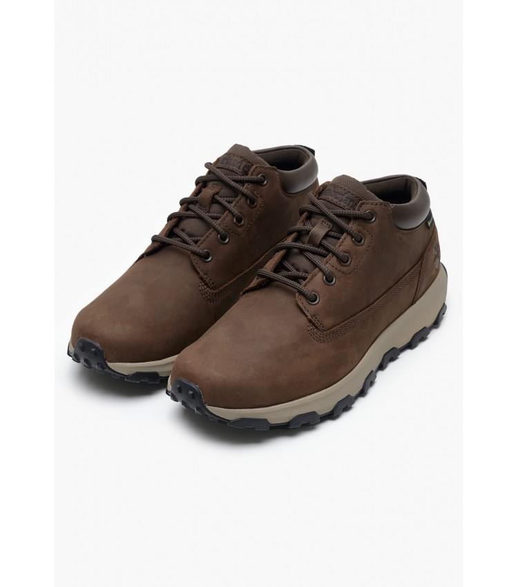 Ανδρικά Μποτάκια A61QH Καφέ Δέρμα Νούμπουκ Timberland