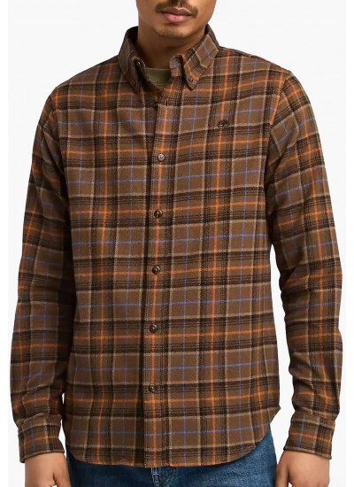 Men Shirts A6V4A Brown Cotton Timberland