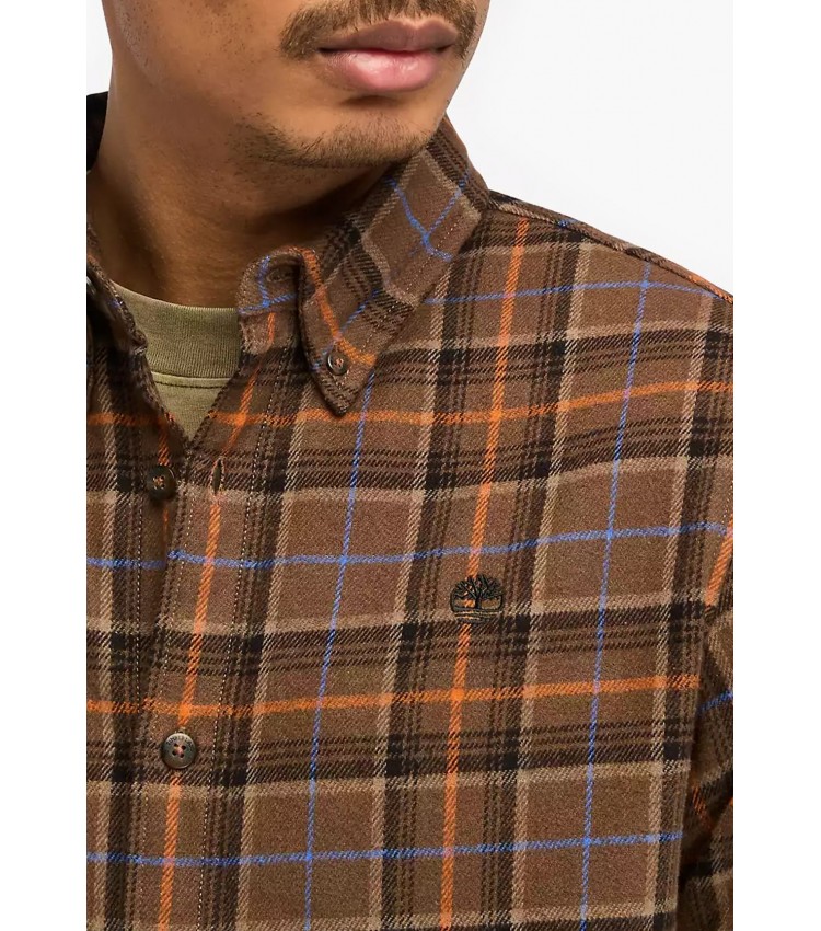 Men Shirts A6V4A Brown Cotton Timberland