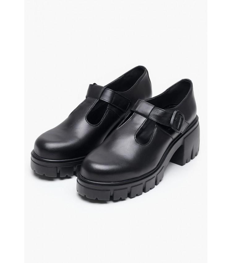 Women Moccasins 028.2464 Black Leather Mortoglou